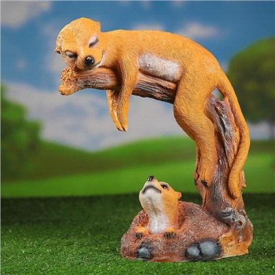 Садовая фигура из полистоуна «Сурикат на ветке», 14×26×34 см