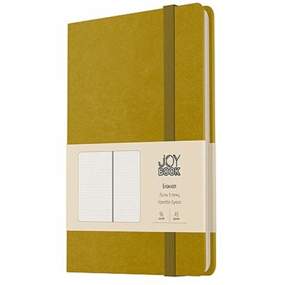 Блокнот А5 96л в точку "Joy Book. Фисташковый мусс" кожзам на резинке БДБТ5964518 Listoff