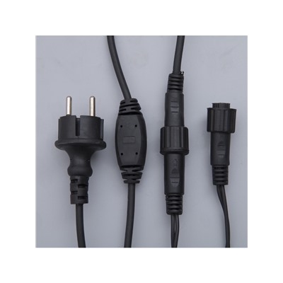 Гирлянда «Бахрома» 3×0.6 м, IP44, УМС, тёмная нить, 160 LED, свечение бело-синее, мигание, 220 В