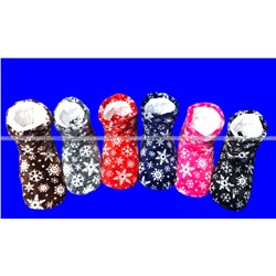 6 ПАР - Носки-САПОЖКИ женские с мехом Снежинки ВЫСОКИЕ