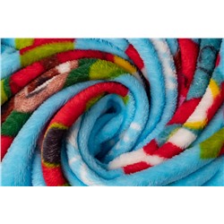 Плед Амели облегченный, велсофт, 100% полиэстер, Совушки голуб.