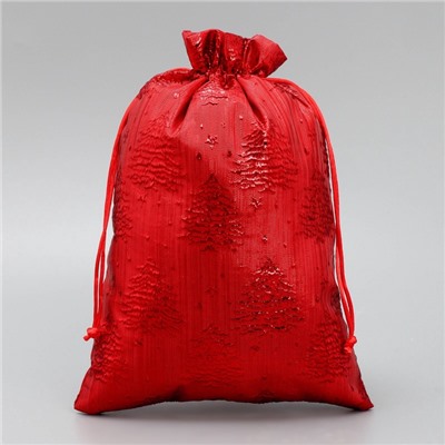 Мешочек подарочный новогодний парча «Ёлочка», 20×30 см ± 1.5 см