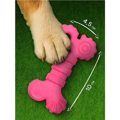Жевательная игрушка для собак «Завитушки», 10 см, TPR, розовая