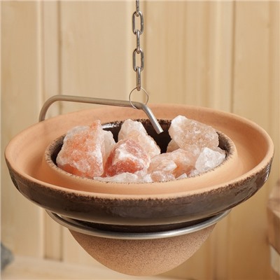 Чаша - испаритель для бани и сауны «Сауна ароматик», с крепежом, эфирным маслом, гималайской солью