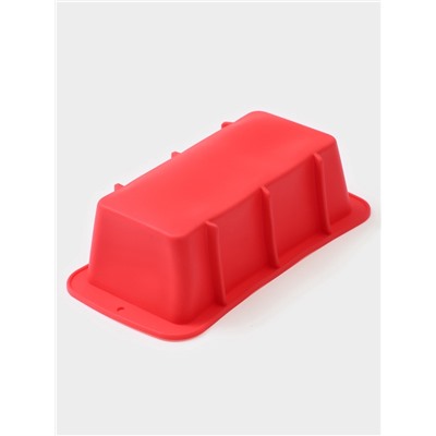 Форма для выпечки Доляна «Хлеб», силикон, 16.7×8.5×4.8 см, внутр.размер 14.7×6.5 см, красная