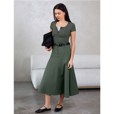 Футболка из трикотажа в широкий рубчик