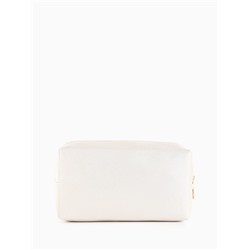 Косметичка женская на молнии, маленькая, объёмная, на подкладке, белая