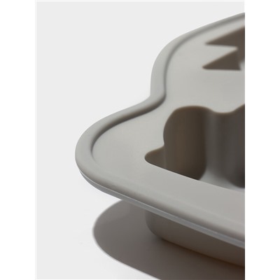 Форма для выпечки новогодняя Доляна «Новогодняя варежка», силикон, 6 ячеек, 24×20.5×2.5 см, серая