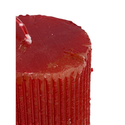 УЦЕНКА Свеча - цилиндр «Рельеф», 7×10 см, красный металлик