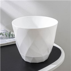 Горшок для цветов с поддоном Laurel, 2.3 л, d=17.5 см, h=15 см, пластиковый, белый