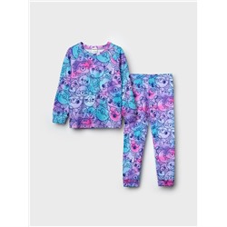 Термокомплект трикот. для девочек: фуфайка (футболка) с длин. рук, брюки