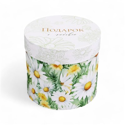Набор шляпных коробок для цветов 5 в 1, упаковка подарочная, «Ромашки», 16×14 см - 22×19.5 см