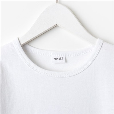 Футболка детская MINAKU, белая, рост 146 см
