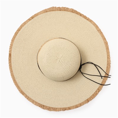 Шляпа женская с декоративными завязками MINAKU, бежевая, размер 58