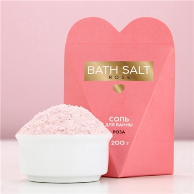 Соль для ванны Bath Salt, 200 г, аромат розы, Чистое счастье
