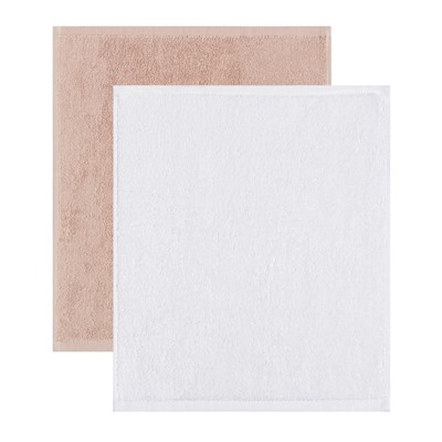 Салфетки махровые декоративные «Этель» Spring, 4 шт., 30×30 см, хлопок 100%, бежевые/белые