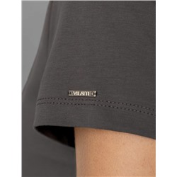 Нарядная футболка с принтом фольгой из премиального хлопка с эластаном