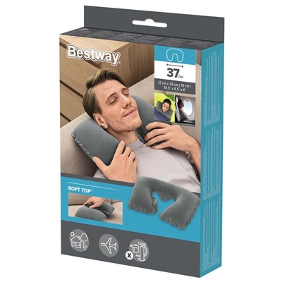 Подушка надувная Bestway, 37×24×10 см, МИКС, 67006