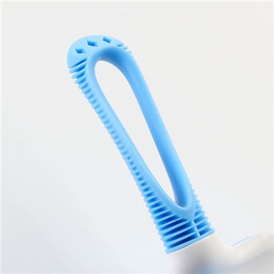 Пуходёрка Пижон Premium, 10×19 см, с каплями, с самоочисткой, облегчённая, пластик, голубая