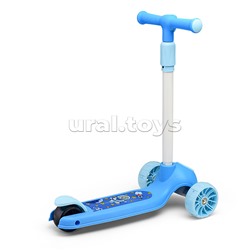 Самокат 3-х. кол., колеса световые PU, голубой, в коробке