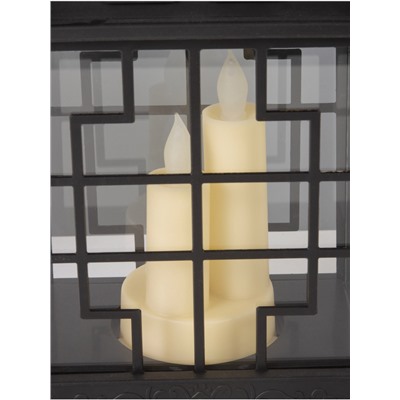 Светодиодная свеча в подсвечнике RISALUX «Дом со свечами», LED-ночник, 1.5 Вт, 3×ААА, 11×18×30 см