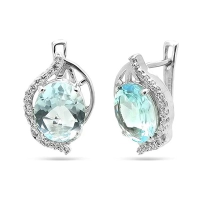 Серьги из серебра топаз, Маргарита