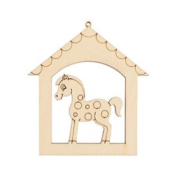 Деревянная заготовка из фанеры подвеска плоская "Лошадка" 6.5х7,5 см КЛ-42 "Mr. Carving"