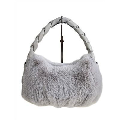 Женская сумка из искусственного меха, цвет серый