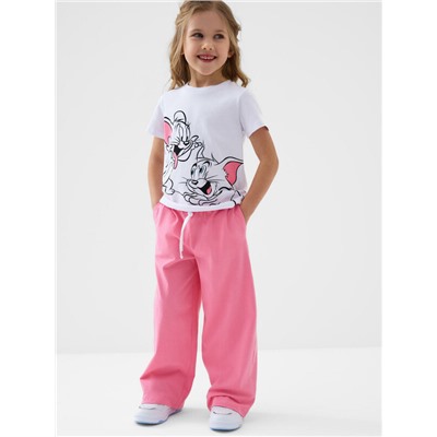 Комплект трикотажный для девочек: фуфайка (футболка), брюки