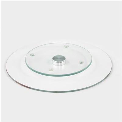 Подставка стеклянная для торта вращающаяся Доляна «Пионы», d=24 см