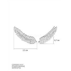Кольцо из серебра с фианитами родированное 925 пробы к-4078-р