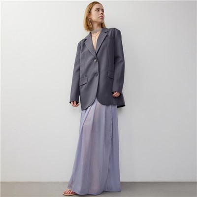 Юбка макси женская MINAKU: Casual Collection, серо-голубая, размер 46