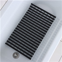 Коврик противоскользящий в ванну на присосках SAVANNA, 40×68 см, цвет чёрный