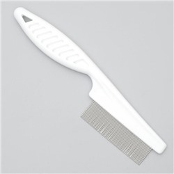 Расчёска с частыми зубьями, 18 см, пластиковая ручка, белая