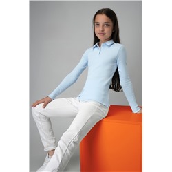 Блузка-поло в рубчик для девочки Happyfox