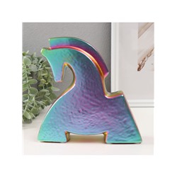 Фигурка керамика «Поклон коня», зелёный хамелеон, 5×20.5×20.5 см