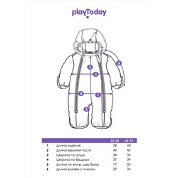 Комбинезон детский текстильный с полиуретановым покрытием для девочек PLAYTODAY, 1226858