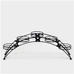 Подставка для цветов «Арка-5», d=12 см, 69×15.5×25.5 см, черный