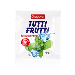 Саше гель-смазки Tutti-frutti со вкусом мяты - 4 гр.