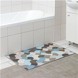 Коврик Доляна «Конфетти», 60×100 см, бежево-синий