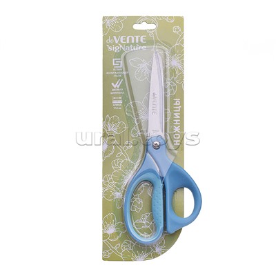 Ножницы канцелярские "SigNature" 17,8 см, двухцветные прорезиненные кольца, в картонном блистере, цвет сумеречный синий
