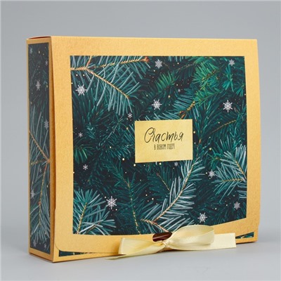 Коробка подарочная новогодняя складная «Счастья в новом году», 20×18×5 см