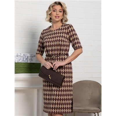 Платье трикотажное Лорейн (бежево-коричневое) П15189-25М