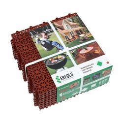 Универсальное покрытие для садовых дорожек ERFOLG H&G, 33×33 см, набор 9 шт., цвет терракот