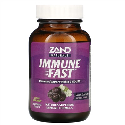 Zand, Immune Fast, сладкая бузина, 30 жевательных таблеток