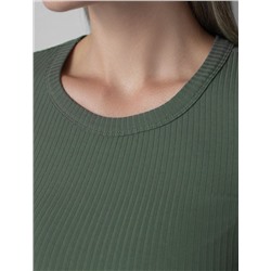 Футболка из трикотажа в широкий рубчик