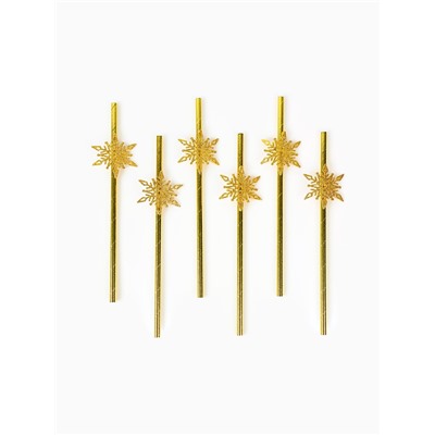 Трубочки для коктейлей «Снежинки», 6 шт.