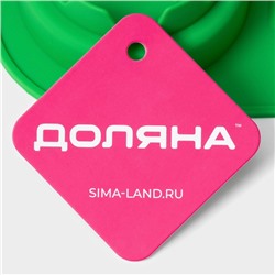 Форма для выпечки новогодняя Доляна «Новогодний набор», силикон, 20.5×22×3.5 см, 6 ячеек, зелёная