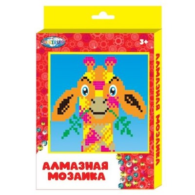 Алмазная мозаика по номерам 15х20 см "Жираф" Частичная выкладка 70439 Centrum
