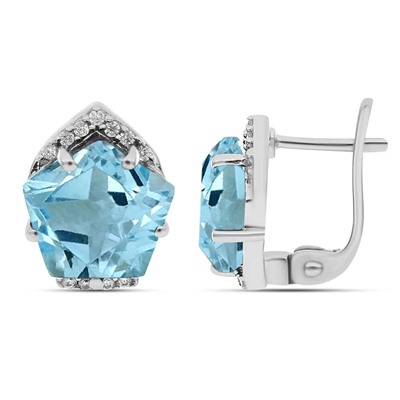 Серьги из серебра топаз, Диамонд